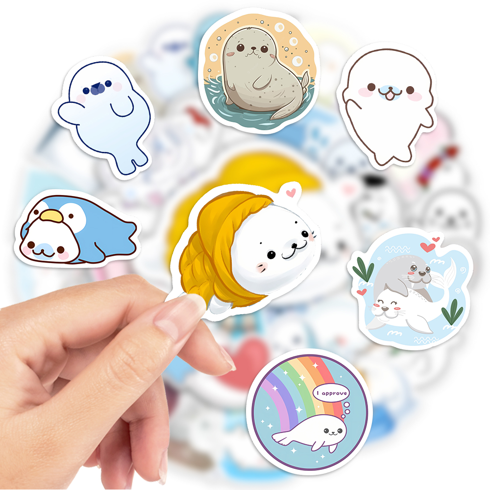 Laptop Accessories Kids - 10/25/50Pcs Kawaii 귀여운 만화 물개 스티커