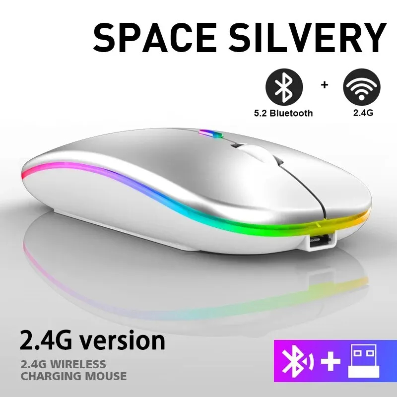 블루투스 듀얼 모드 무선 인체공학적 마우스 RGB 라이 - Laptop Accessories Rgb 리뷰 및 가격