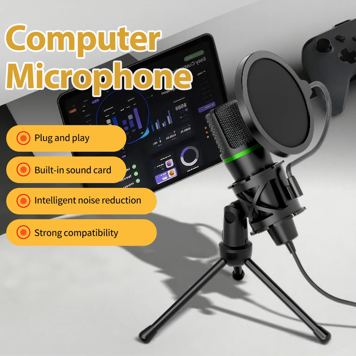 콘덴서 마이크 USB 유선 PC 컴퓨터 노트북 전문 게 - Laptop Accessories Rgb 리뷰 및 가격