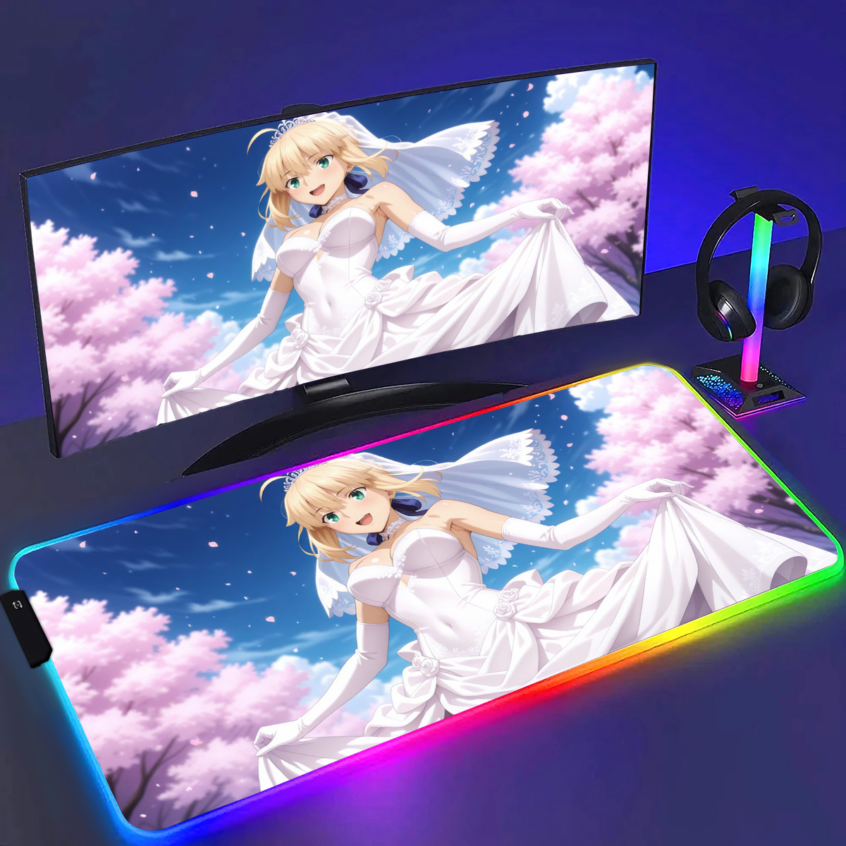 RGB 애니메이션 Fate Saber MousePad  - Laptop Accessories Rgb 리뷰 및 가격