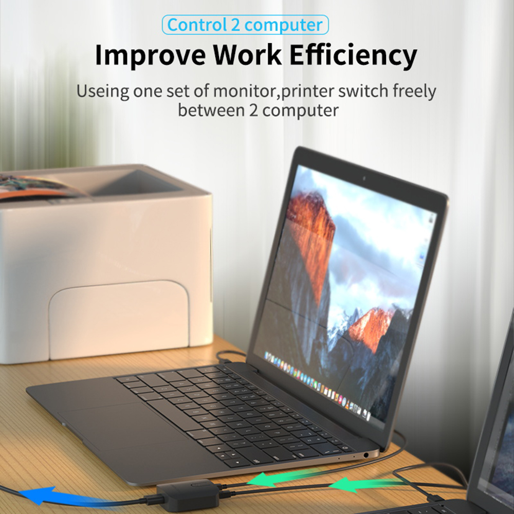 KVM 스위치 박스 선택기 듀얼 USB 스위치, 모니터 - Laptop Accessories Toys 리뷰 및 가격