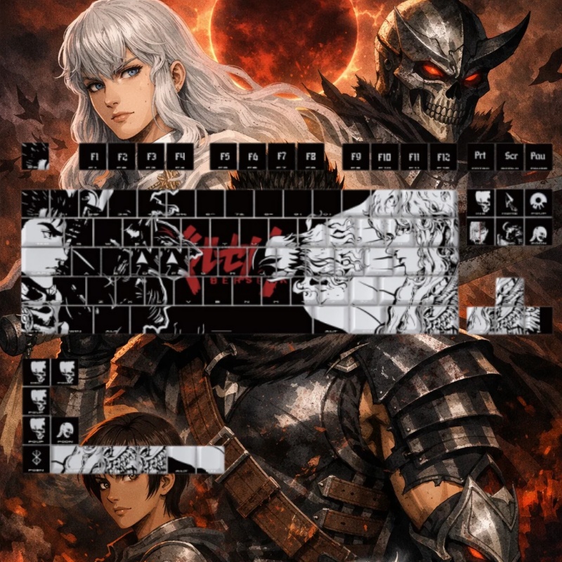 BERSERK 테마 애니메이션 키캡 98 키 기계식 키 - Laptop Accessories Gifts 리뷰 및 가격