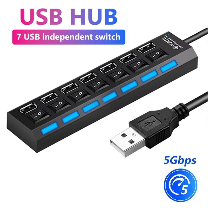 노트북 컴퓨터 액세서리용 7 포트 USB 2.0 허브  - Laptop Accessories And Parts 리뷰 및 가격