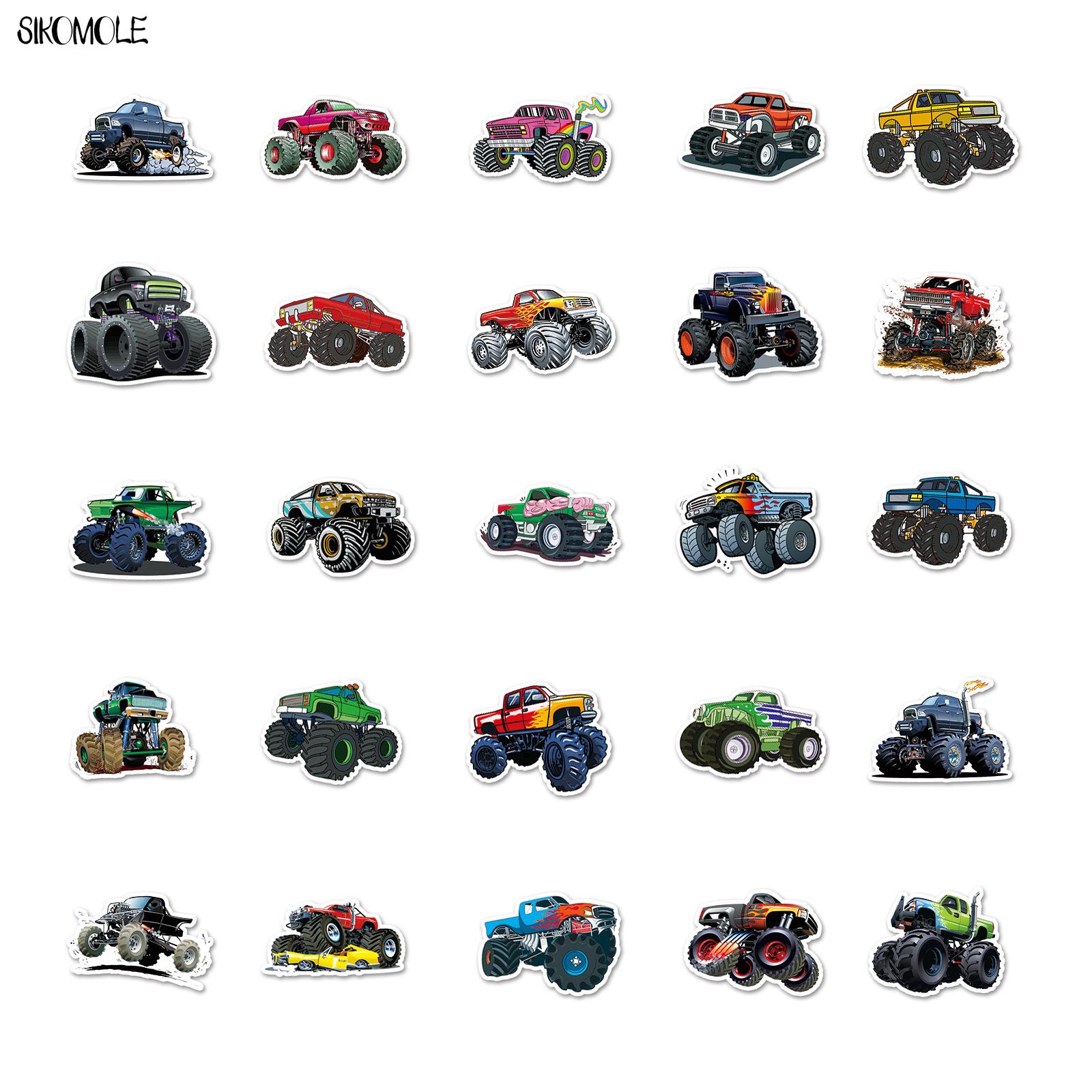 10/30/50pcs 귀여운 괴물 트럭 스티커 자동차  - Laptop Accessories Kids 리뷰 및 가격